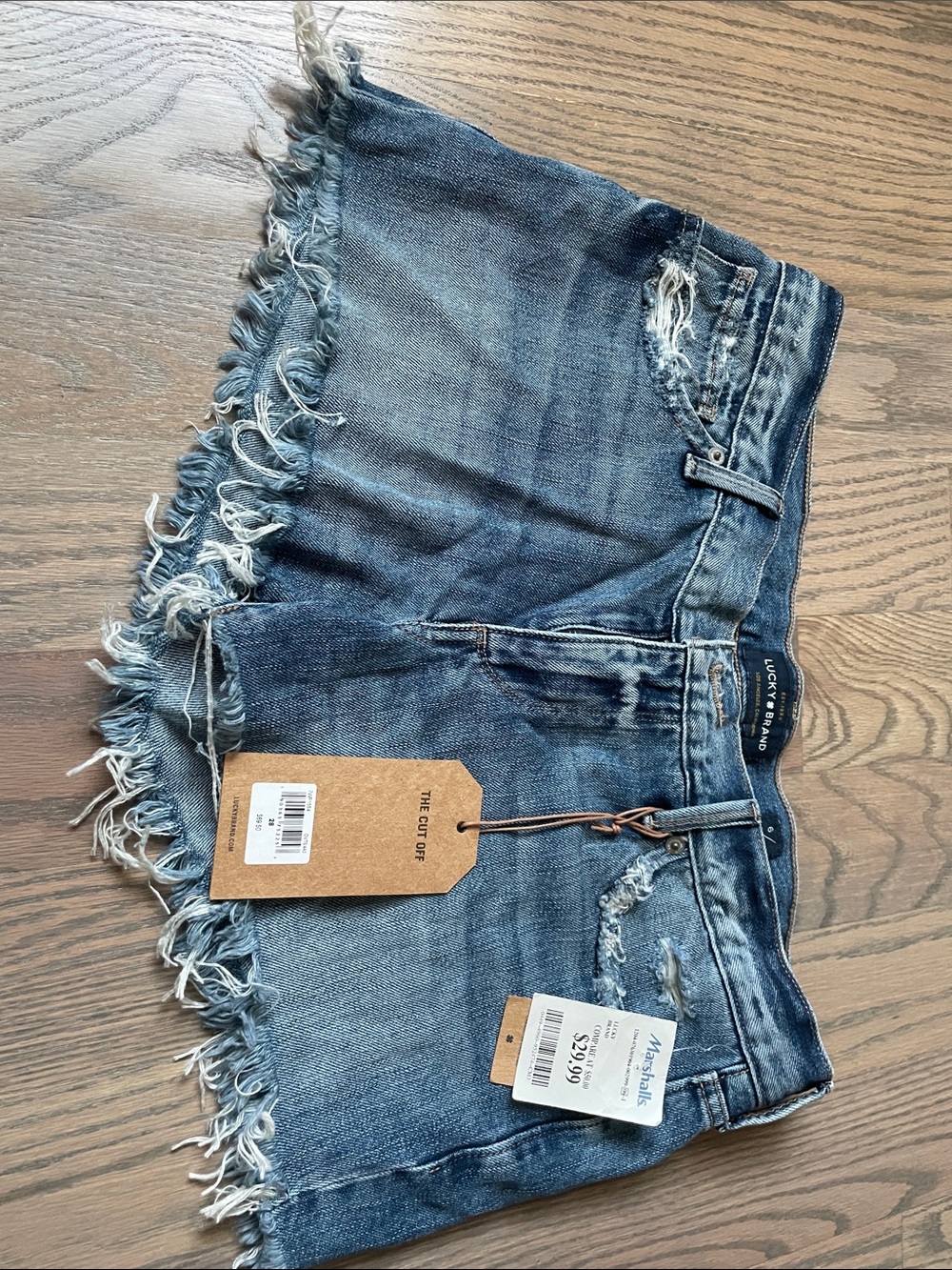 Lucky Brand Frayed Hem Denim Cutoff Shorts - Blue Wash you will get both